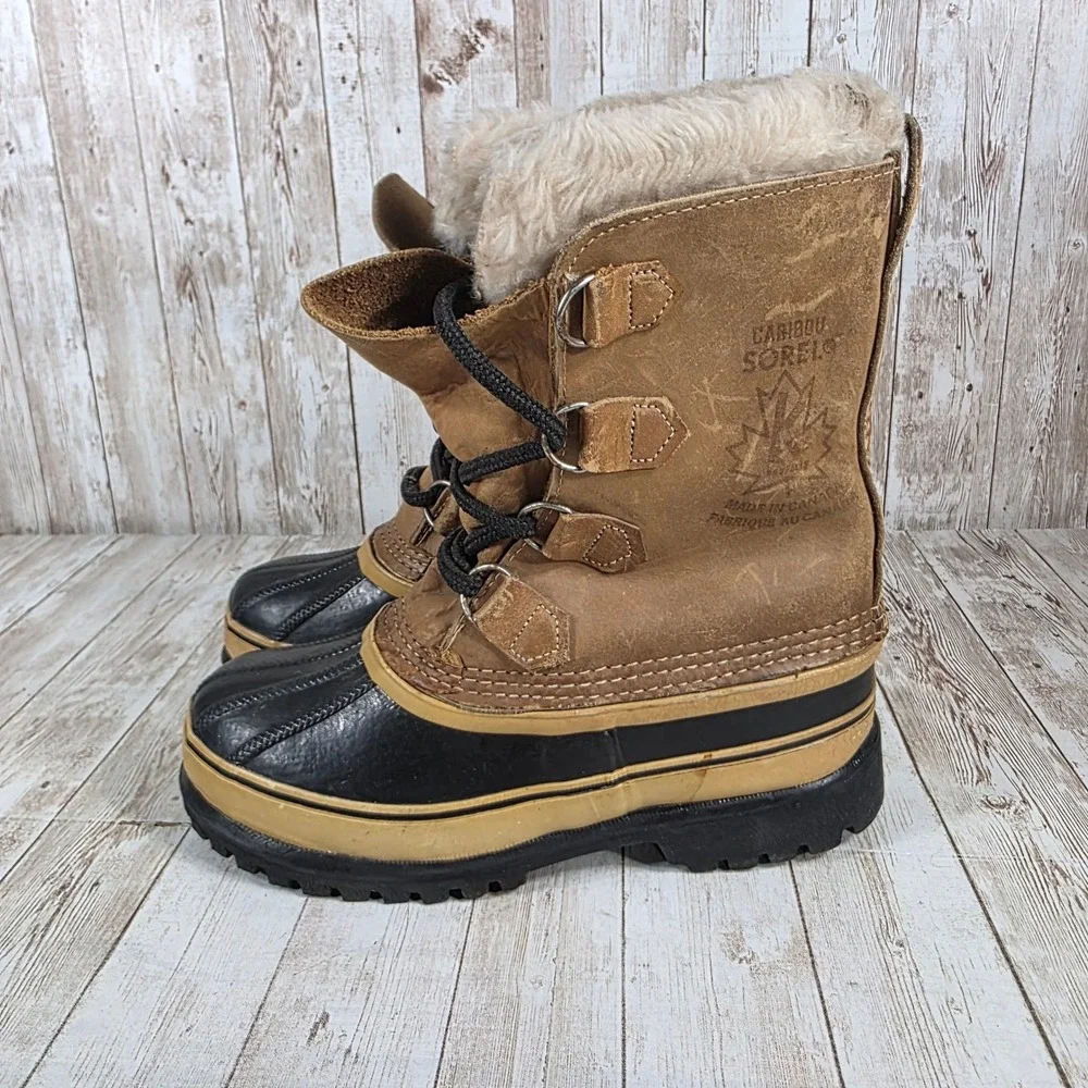Sorel Caribou Winter Snow Boots Women's‎ Size 5 WOS Tan Waterproof Insulated